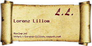 Lorenz Liliom névjegykártya